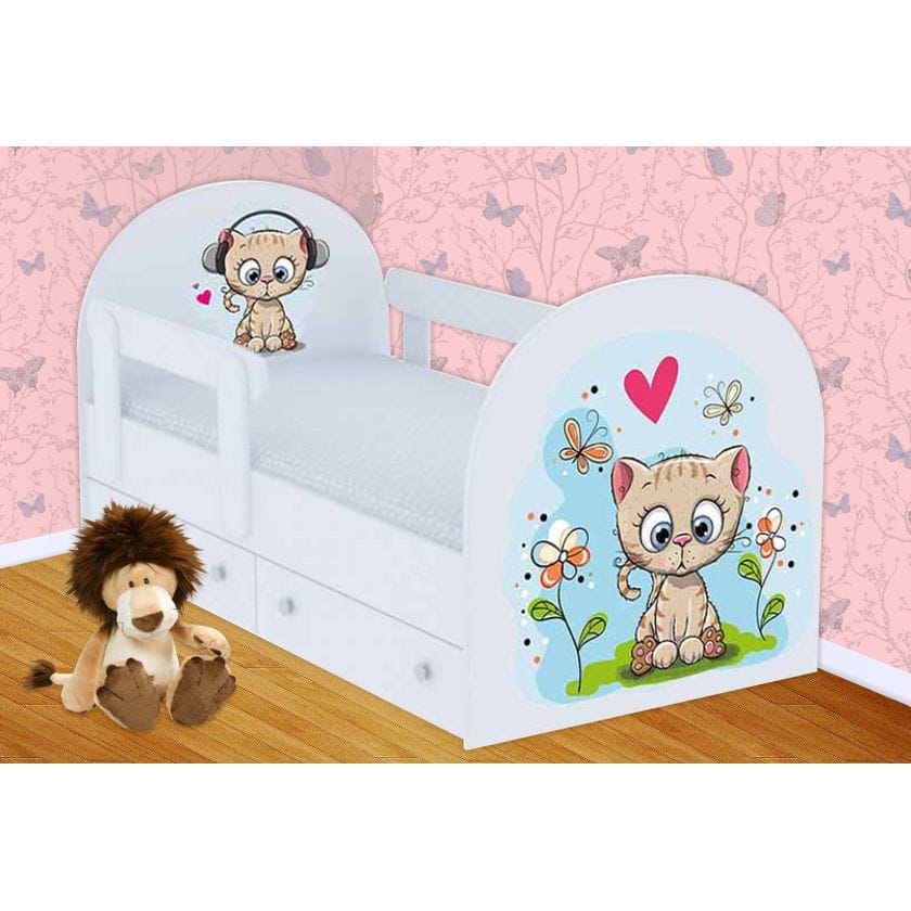 Детская кровать Котенок с ящиками