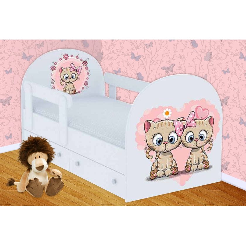 Детская кровать Котята с ящиками
