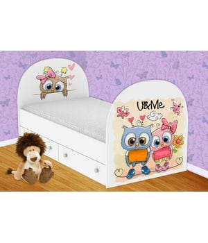Детская кровать Совушки с ящиками 