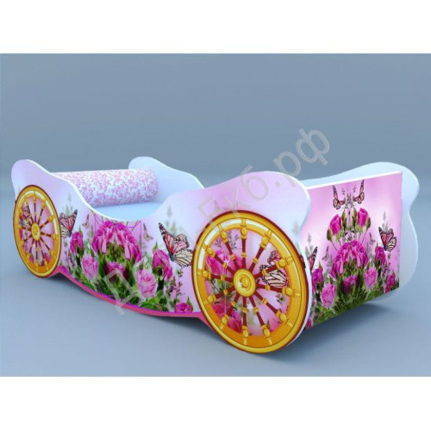 Кроватка-карета Розы с бабочкой