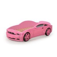 Кровать-машина Мустанг 3D (объемная пластиковая) розовая