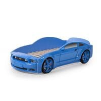 Кровать-машина Мустанг 3D (объемная пластиковая) синяя