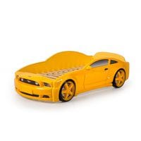 Кровать-машина Мустанг 3D (объемная пластиковая) желтая