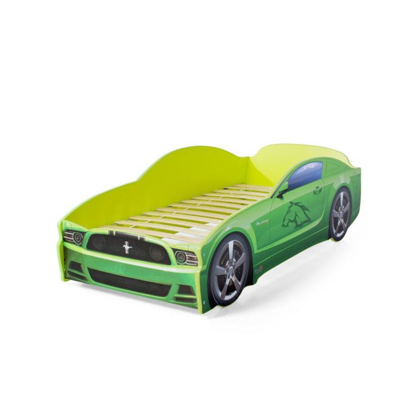 Кровать-машина Мустанг зеленый