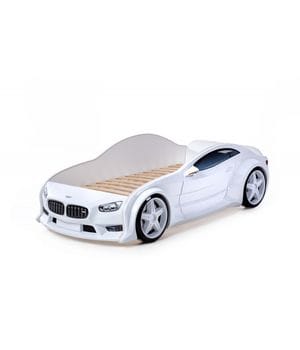 Кровать-машинка объемная (3d) EVO БМВ белый