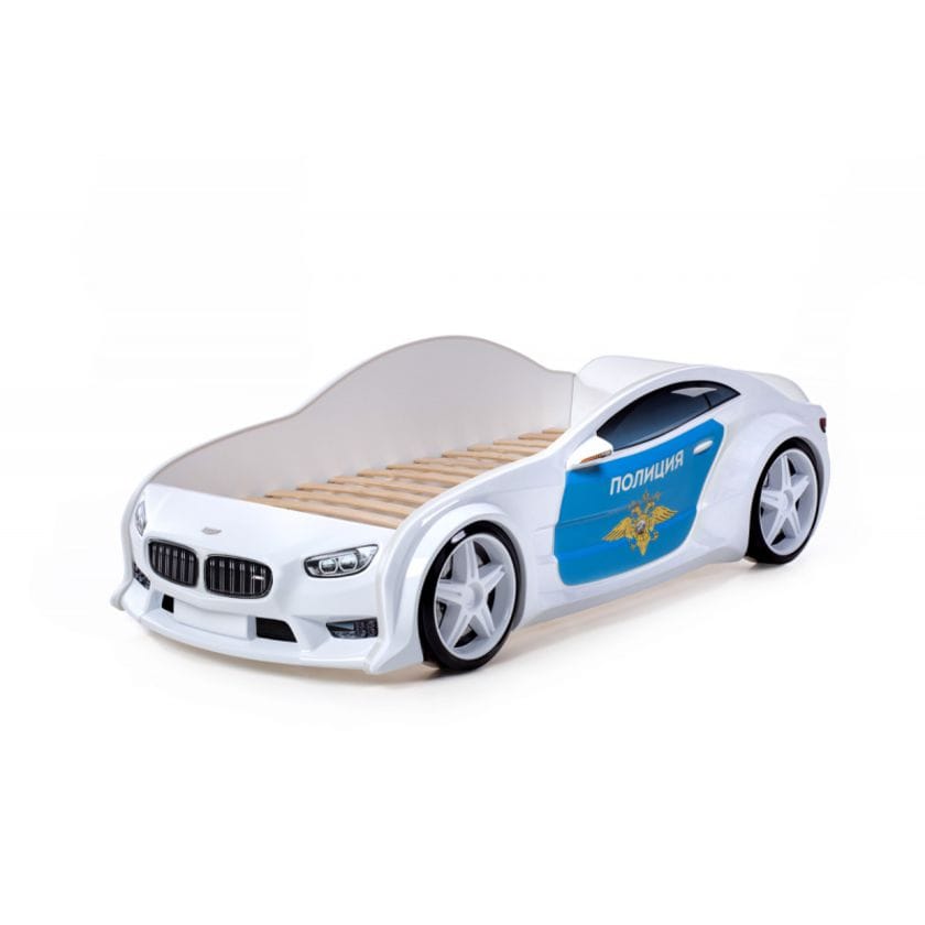 Кровать-машинка объемная (3d) EVO БМВ Полиция