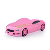 Кровать-машинка объемная (3d) EVO БМВ розовый