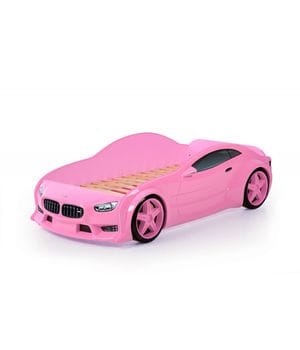 Кровать-машинка объемная (3d) EVO БМВ розовый