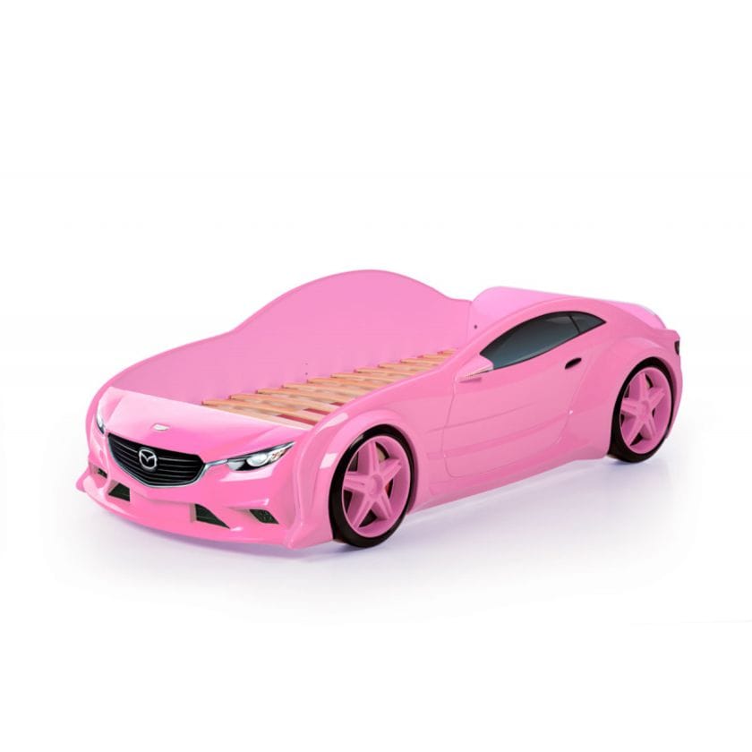 Кровать-машинка объемная (3d) EVO Мазда розовый