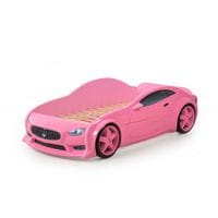 Кровать-машинка объемная (3d) EVO Мазерати розовый