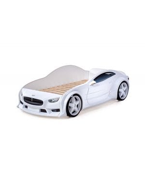 Кровать-машинка объемная (3d) EVO Тесла белый
