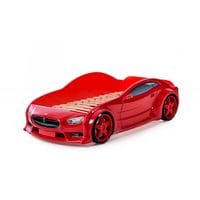 Кровать-машинка объемная (3d) EVO Тесла красный