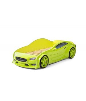 Кровать-машинка объемная (3d) EVO Тесла зеленый