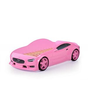 Кровать-машинка объемная (3d) EVO Вольво розовый