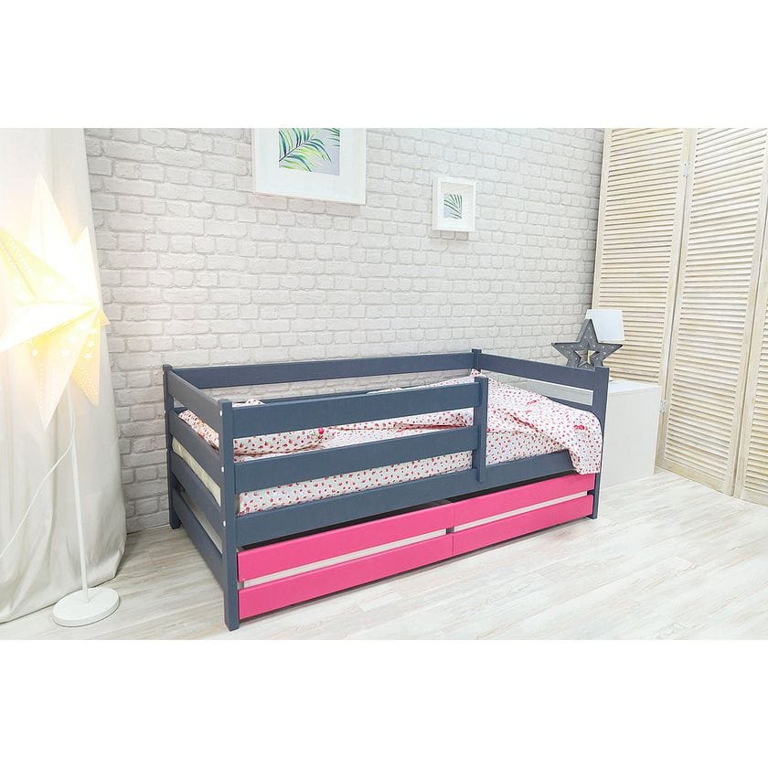 Кровать манеж Сонечка графит-розовый