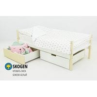 Детская деревянная кровать-тахта Svogen бежево-белый