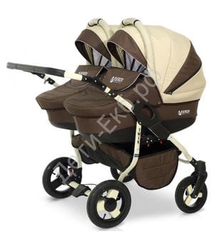 Коляска для двойни Verdi Twin 2 в 1 (03 коричневый+бежевый)